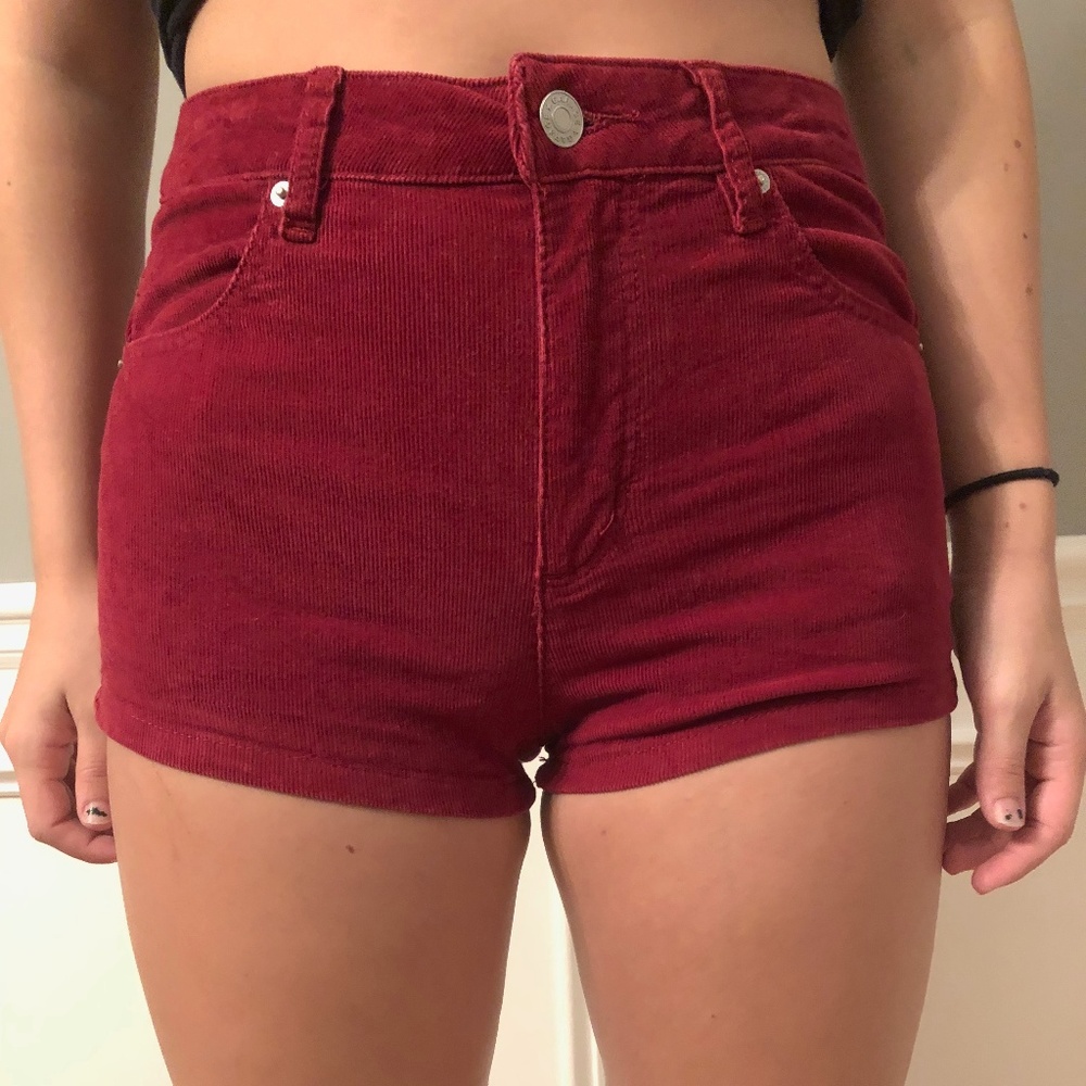 Red Corduroy Shorts